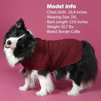KYEESE Dog Sweater with Leash Hole Comfy Pullover Sweater Medium Size Male with Reflective Yarn Warm Pet Coats Stretchy Cozy Lightweight Thick Knitwear Dog Clothes,Dark Red, X-Large