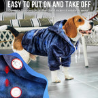 SlowTon Dog Hoodie Tie Dye - Warm Dog Sweater Hoodies with Pocket, Fall Winter Dogs Coat Jacket Pet Outfit Puppy Hooded Sweatshirt Clothes for Small Medium Large Dogs (Blue,XL)