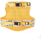 Mile High Life Dog Harness, Air Mesh Floral Vest Harness for 20 lbs Small Dogs & Cats, Easy Get on Adjustable Easy Closures Both Neck and Chest(Yellow Flower, M Chest 18"-20")