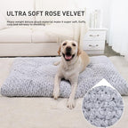 KSIIA Washable Dog Bed Deluxe Plush Dog Crate Beds Comfy Kennel Pad Anti-Slip Pet Sleeping Mat for Large, Jumbo, Medium, Small Dogs Breeds, 47" x 29", Gray