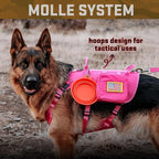 Forestpaw Dog Harness Medium Sized,Tactical Dog Harness with Handle,No Pull Military Style Service Dog Vest with Pockets Adjustable for Medium Large Dogs,Hot Pink,Chest 15.5-25.5"