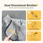 3 Pcs Electrostatic Pet Hair Removal Gloves with Bidirectional Bristle Design, Washable Reusable Cat Dog Hair Remover Grooming Glove Tool for Furniture, Bed Sheets,Car Seat (Black)