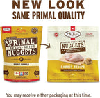 Primal Freeze Dried Raw Dog Food Nuggets, Rabbit, Complete & Balanced Meal, Also Use as Topper or Treat, Premium, Healthy, Grain Free, High Protein Raw Dog Food, 14 oz