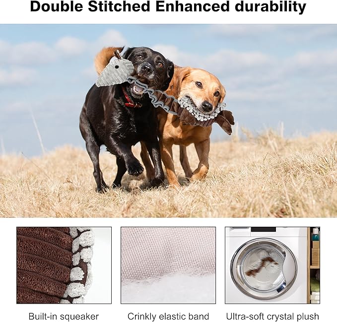 IOKHEIRA Tough Indestructible Dog Toys for Aggressive Chewers, Durable Dog Chew Toys for Large Breeds with Cotton Material & Crinkle Paper, Aggressive Chew Toys for Dogs（Armadillo）