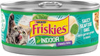 Purina Friskies Indoor Cat Food Meaty Bits Saucy Seafood Bake With Garden Greens in Sauce - (Pack of 24) 5.5 oz. Cans
