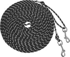 Reflective Cat Leash -15FT Cat Cable Out Escape Proof Walking Yard Long Durable Safe Leash Traning Play Outdoor for Puppies/Kittens/Small Animals(Black)