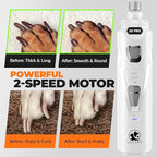 Dog Nail Grinder with 2 LED Lights Powerful 2 Speeds Super Quiet Dog Nail Trimmers with 3 Grinding Wheels Rechargeable Pet Dog Nail Clippers for Large Medium Puppy Dogs Dog Nail File Cat Nail Clipper