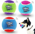 Gigwi Tennis Balls for Dogs, Squeaky Dog Tennis Balls for Exercise, High Bouncy Pet Ball Bright Colors 2.5 Inches, Interactive Funny Dog Toys for All Breeds of Dogs Indoor & Outdoor Dog Games, 3 Pack