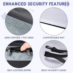 BALEINE Cat Carrier, Puppy Dog Carrier for Small Medium Pets Up to 15 Lbs, Soft-Sided Dog Travel Bag with Safety Zippers, Collapsible Pet Carrying Case (Gray, L, 17"x11"x11")