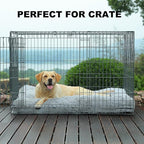 Bedfolks Waterproof Dog Crate Pad, Extra Large, Plush Faux Fur Washable Dog Kennel Bed 41"x27", Solid Light Grey