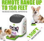 Dog Puzzle Feeder Toy, Automatic Dogs Treat Dispenser,Interactive IQ Training, Dog Slow Feeder,Remote Button Treat Dispenser,All Breeds,Large Capacity with Light (Green)