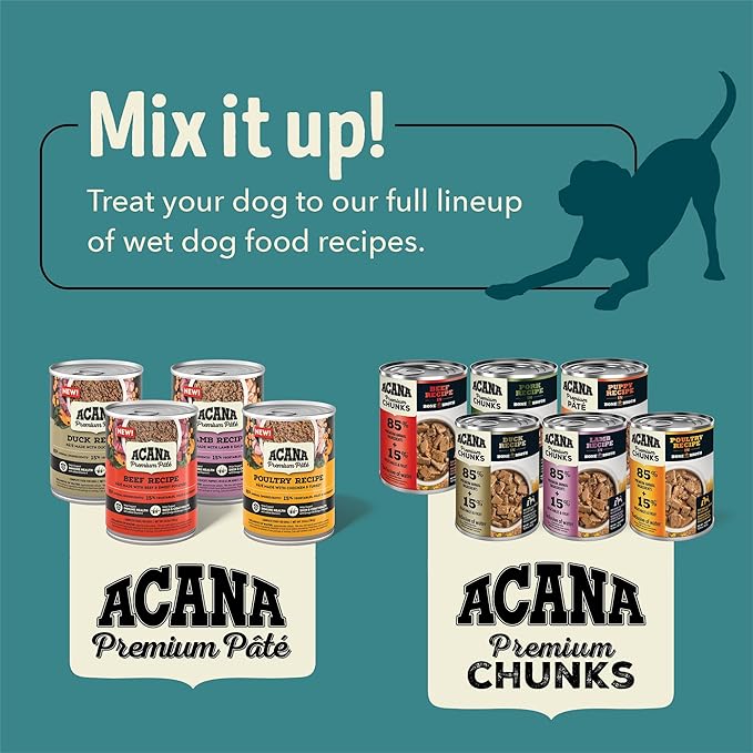 ACANA Premium Chunks in Bone Broth Grain-free Wet Dog Food Duck Recipe 12.8oz Cans (12 Count)