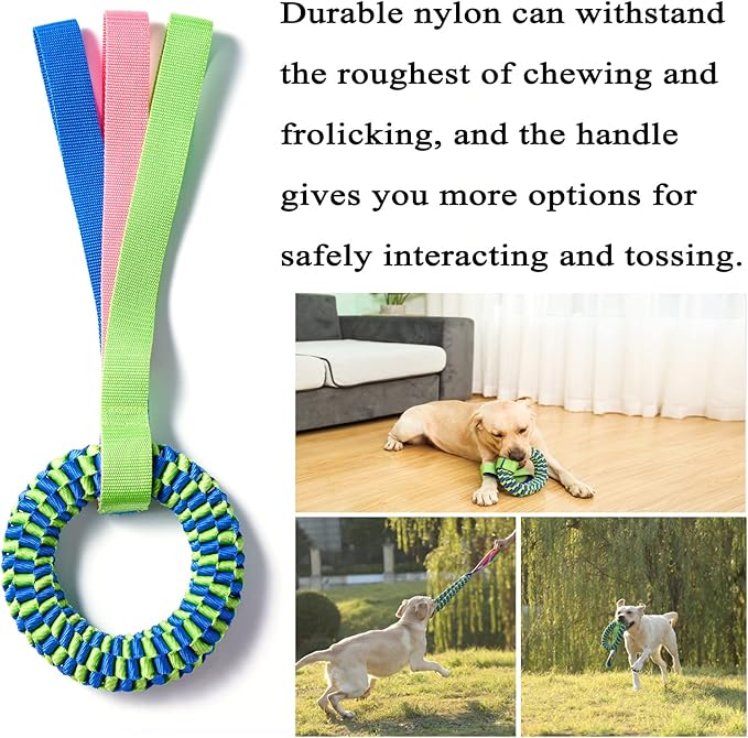 2 Pack Aggressive Chewer Dog Toys - Tug of War & Teeth Cleaning - Medium & Large Dogs