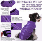 Queenmore Small Dog Sweaters, Soft Fleece Vest Pullover Dog Jacket with Leash Hole, Warm Winter Pet Clothes Cold Weather Doggy Dachshund Sweater for Medium Dogs Cats Boy or Girl (Lavender, S)