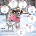 Dogcheer Dog Coat with Harness, Waterproof Dog Jacket Adjustable Winter Coat with Zipper, Christmas Puppy Snow Jacket Fleece Sweater for Small Medium Large Dogs - Light Pink 2XL