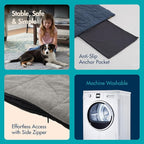 Dog Heating Pad (56"x40") - Waterproof Electric Heated Mat & Pet Bed for Indoor and Outdoor Use, Chew Resistant Cord, Machine Washable Cover with Wheat Pattern Quilting, for Cats and Pets