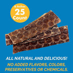123 Treats - Esophagus Dog Treats (6 Inches - 25 Count) 100% Natural Gullet Sticks for Dogs Flat - Beef Jerky Dog Treats Strips Free of Preservatives, Hormones & Antibiotics