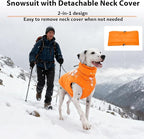 PUMYPOREITY Dog Puffer Coat with Detachable Scarf, Warm Padded Cold Weather Vest, Windproof Lightweight Snowsuit, Water Resistant Dog Winter Coats, Thermal Winter Jacket for Small Medium Large Dogs