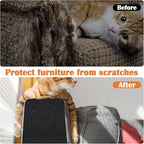 Cat Scratch Furniture Protector - 118" x 15.8" Trimmable Self-Adhesive Cats Claws Scratch Pads, DIY Cat Climbing Couch Protector for Scratch Post Cat Tree Replacement Indoor (Black)