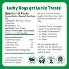 Lucky Premium Treats Peanut Butter Basted Rawhide – All-Natural Rawhide and Peanut Butter Dog Treats for Extra Small Dogs, Gluten Free Premium Toy Breed Dog Treats (50 Chews)