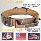 ADITYNA Heavy Duty Camo Dog Collar for Large Dogs - Collar with Handle for Training, and Walking - Wide, Thick, Tactical, Soft Neoprene Padded