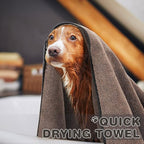 Chumia 4 Pack Dog Towels for Drying Large Microfiber Grooming Tools Absorbent Soft Bath Supplies with Embroidered Paw for Small Medium Pet Products(16 x 32 Inch,Brown)