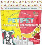PETIPET Bananas+Strawberries Plant-Based Fruit Dog Treats - Strawberry, Apple, Banana Soft & Chewy Treats - Healthy, Vegetarian, Vegan - Organic Ingredients, Low-Protein, Hypoallergenic, Gluten-Free