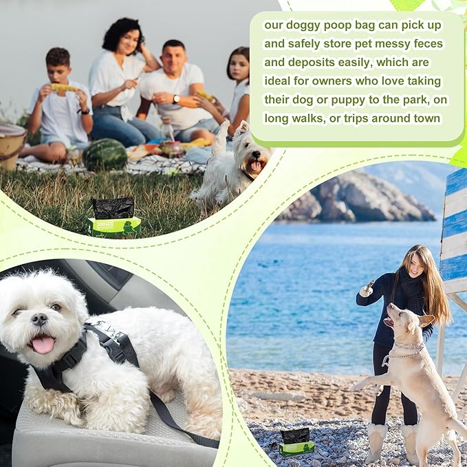 Sherr 60 Rolls Dog Poop Waste Bags 12000 Count Unscented Dog Trash Leak Proof Pet Doggie Thick Plastic Bag for Home Park Outdoor Travel Pet Supplies, Black