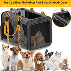 PAWZIDEA Expandable Large Pet Carrier with Wheels, 24x16x16 in Rolling Cat Carrier for 2–4 Cats up 55lb, Soft-Sided Collapsible Small Medium Dog Crate for Car Travel, Telescopic Handle, Storage Pocket