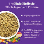 Halo Holistic Vegan Dog Food, Plant-Based Recipe with Kelp, Dry Dog Food, Complete Digestive Health, Kibble for Adult Dogs, 3.5 lb Bag