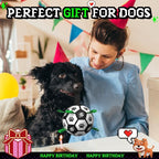 Diman Dog Soccer Ball with Straps, Dog Ball for Outdoor Fun, Birthday Gifts, Dogs Toys Balls for Small Medium Pet, Puppy Toys (Black, 6 Inch)