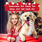 wodoca Christmas Dog Tug Toys Dog Rope Toys Pets Puppy Aggressive Chewers Toys Xmas Pet Gifts, Easy to GRAP Large Dogs Chew Toy Ideal for Training for Puppy, Middle Dogs Play Hand Made (Red)