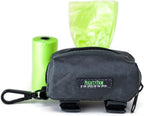 Mighty Paw Dog Poop Bag Holder - Zippered Pouch with Carabiner Hook - Includes Roll of Pick-up Bags - Pet Poop Holder and Dispenser - Pet Walking Supplies - (Grey/Green)