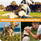 Heavy-Duty Tactical Dog Harness for Large Dogs, No Pull Adjustable Reflective Pet Vest with Molle System, K9 Military-Grade Control for Service Training, Outdoor & 10+ Breeds, Desert Camo, X-Large