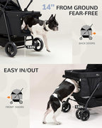 Dog Stroller for Large & Medium Dogs (20–132 lbs), Pet Stroller for 2 Small Dogs, Extra Large Heavy Duty, Foldable & Ventilated