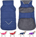 Dog Coat, Waterproof Dog Winter Jacket with Pocket, Reflective Adjustable Pet Snow Vest, Warm Cozy Fleece Sweater for Small Medium Extra Large Dogs - Blue, M
