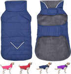 Dog Coat, Waterproof Dog Winter Jacket with Pocket, Reflective Adjustable Pet Snow Vest, Warm Cozy Fleece Sweater for Small Medium Extra Large Dogs - Blue, M