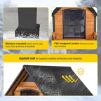 AIVITUVIN Heated Outdoor Dog House with Anti-Chewing Iron Surround Insulated Liner Dog Kennel for Large Breed Dog Shelter Weatherproof (Brown 50.9" D x 37.4" W x 37.2" H)