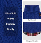 KYEESE Dog Sweater Comfy Pet Coat for Fall Winter Cold Weather Stretchy Knitwear Cat Clothes Warm Turtleneck Small Dogs Sweater with Gingham Patchwork Soft Pullover Dog Sweaters for Small Dogs Girl