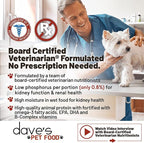 Dave's Pet Food Kidney Care Dog Food (Tuna Pate), New Recipe! Wet Renal Dog Food, Low Phosphorus, Renal Kidney Support, Vet Formulated, 13.2 oz, (12 Pack)