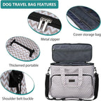 BAGLHER Dog Travel Bag, Pet Travel Bag (All Pet Travel Supplies), with 2 Pet Food Containers and 2 Collapsible Silicone Bowls; Essential Kits for Pet Travel BLW