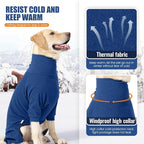 Dog Winter Coat,Full Body Pajamas Onesie Warm Dog Cold Weather Jacket,4-Legged Onesie Jumpsuit,High Collar Snowsuit Sweater for Walking, Hiking, Travel, Home Wear