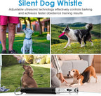 3 Pack Silent Dog Whistle to Stop Barking Neighbors Dog, Ultra-Wide Frequency Ultrasonic Training Whistle for Dogs, Adjustable Professional Recall Dog Training Whistles (Black & White)