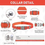 GAMUDA Small Pet Harness Collar and Leash Set, Step in No Chock No Pull Linen Fabric Soft Mesh Dog Vest Harnesses Reflective for Dogs Puppy Cats Kitten Rabbit (Orange, L)
