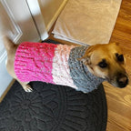 KYEESE Dog Sweater Color Block with Fuzzy Thread Knitted Turtleneck Dog Knitwear with dots in a Variety of Colors for Small Dogs Fall Winter Dogs Clothes, Pink, L
