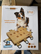iPET-Smart Dog - Interactive Wooden Puzzle Toy, Fun and Challenging Brain Game for Smart Dogs, Mental Stimulation and Enrichment, All-Wood Design