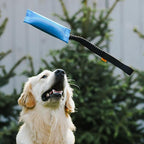 Dingo fire Hose tug Toy for Dog with Strong Bungee Handle, Long Toy for Dog Training, Agility Sport, tug of war, Handle 11-19in Blue 15670