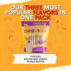 Ultra Chewy Double Treat Bones Favorites, Dog Treats, Made in The USA, Healthy Treats, Easy to Digest, Promotes Dental Health (Assorted Flavors, 1 Pack/9 Bones Per Pack)