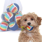 Nobleza Squeaky Tennis Balls for Dogs, 12 Pack 2.5" Floatable Dog Tennis for Small Medium Pet, Training Safe Natural Rubber Dog Toys Balls for Dogs to Fetch Exercise, Rainbow