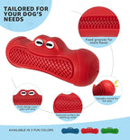 Durable Dog Chew Toy for Aggressive Chewers, Tough Natural Rubber Squeaky Dog Toy with Irresistible Beef Flavor, Dental Care, Teeth Cleaning & Boredom Relief for Medium & Large Dogs (Red)